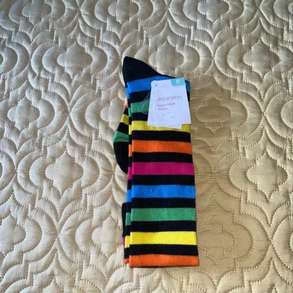 Ŕàinbow knee-high socks - Picture 2 of 8